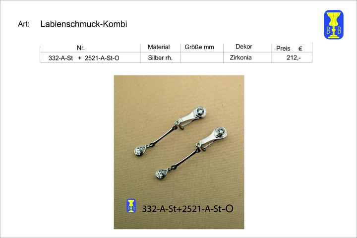 Labienschmuck-Kombi 332 A St + 2521 A St O