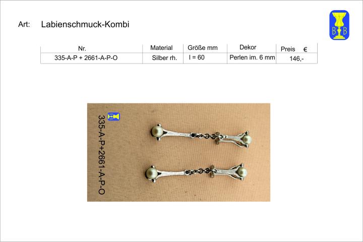 Labienschmuck-Kombi 335 A P + 2661 A P O