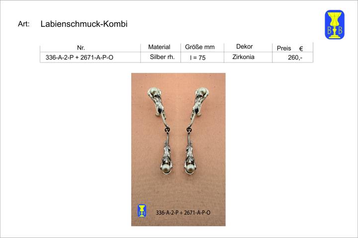 Labienschmuck-Kombi 336 A 2 P + 2671 A P O