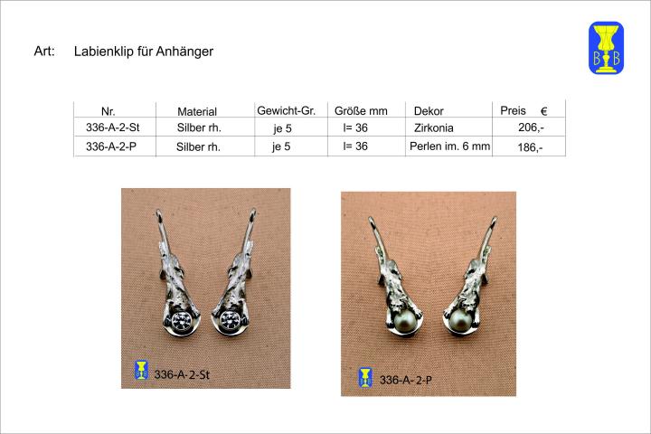Labienklip für Anhänger 336 A 2 St und P