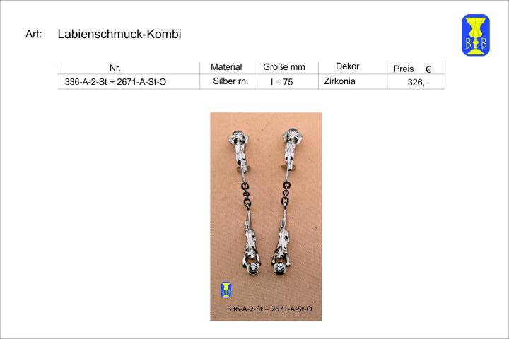 Labienschmuck-Kombi 336 A 2 St + 2671 A St O